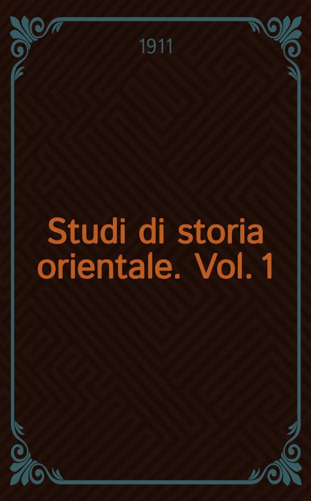 Studi di storia orientale. Vol. 1 : Islam e christianesimo