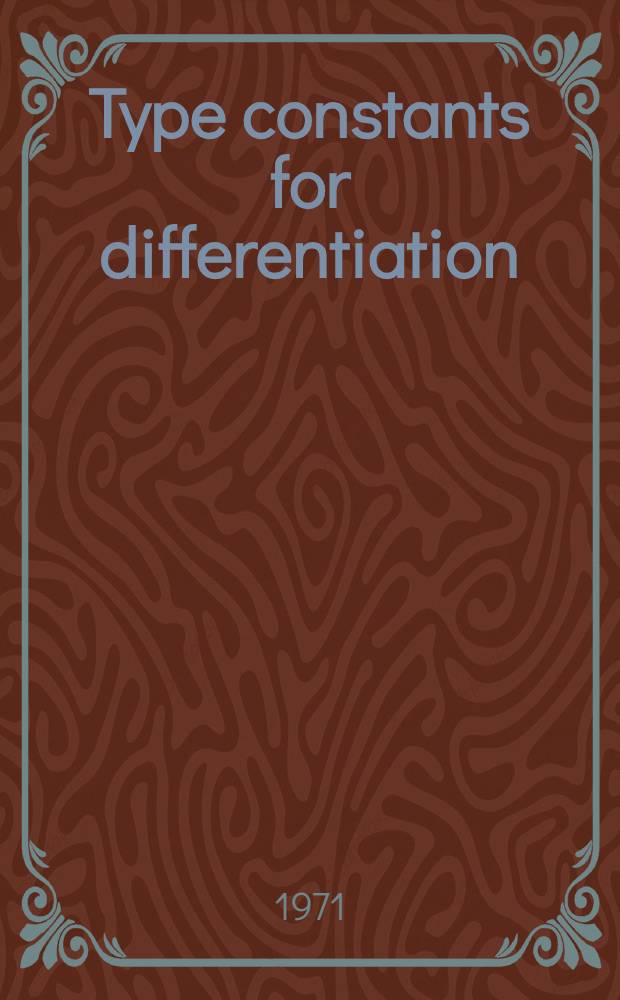 Type constants for differentiation