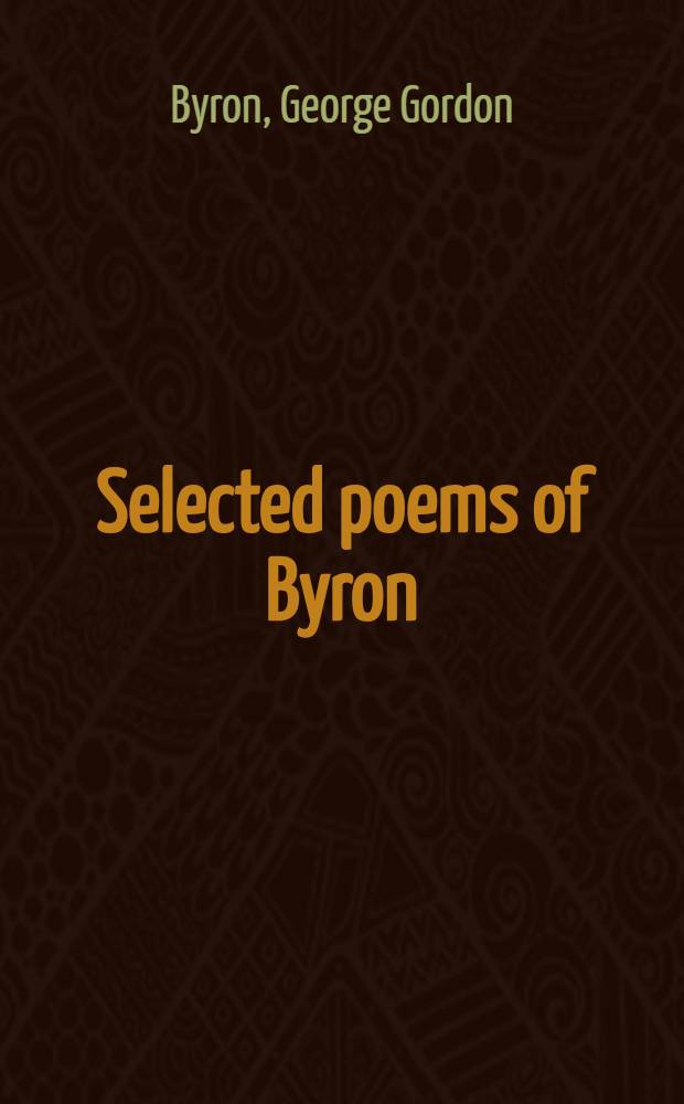 Selected poems of Byron