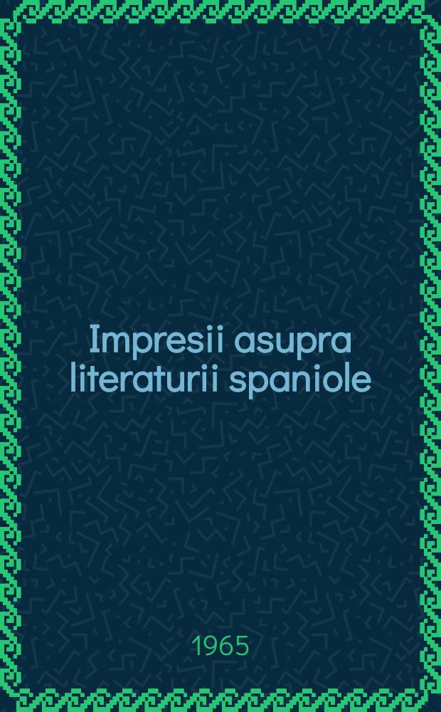 Impresii asupra literaturii spaniole