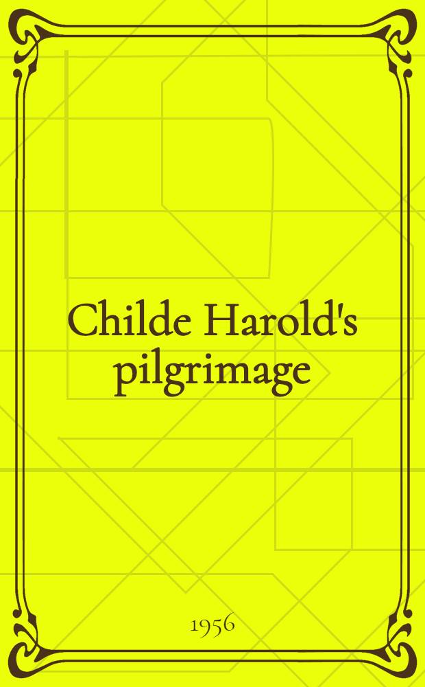 Childe Harold's pilgrimage