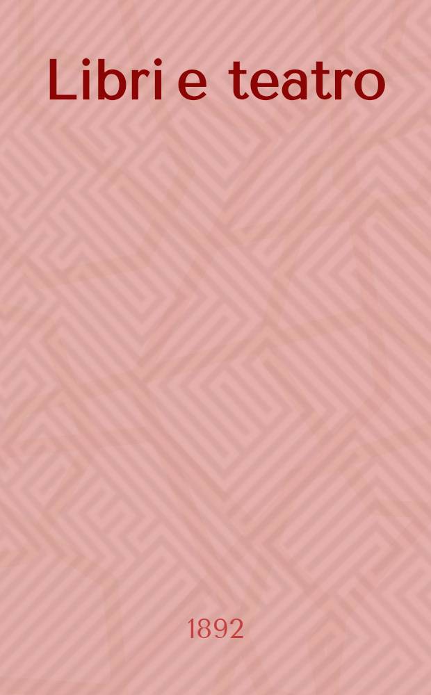Libri e teatro