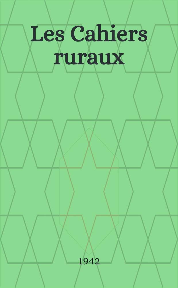 Les Cahiers ruraux