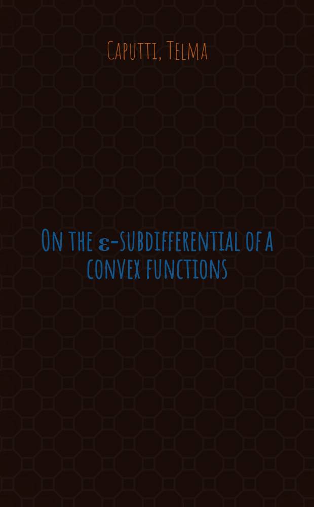 On the ε-subdifferential of a convex functions