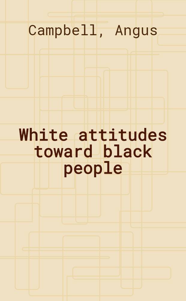 White attitudes toward black people