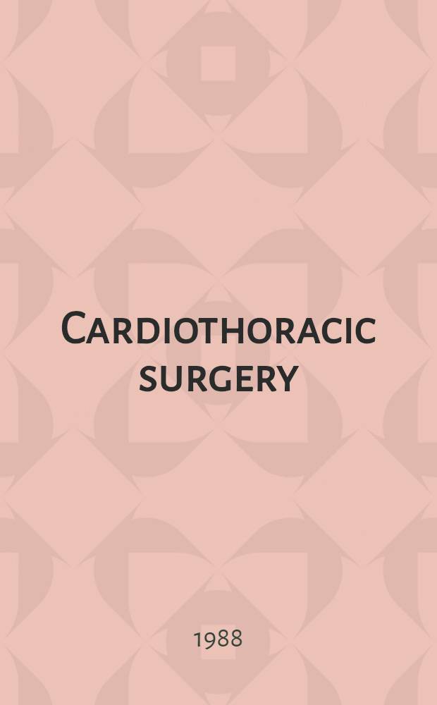 Cardiothoracic surgery