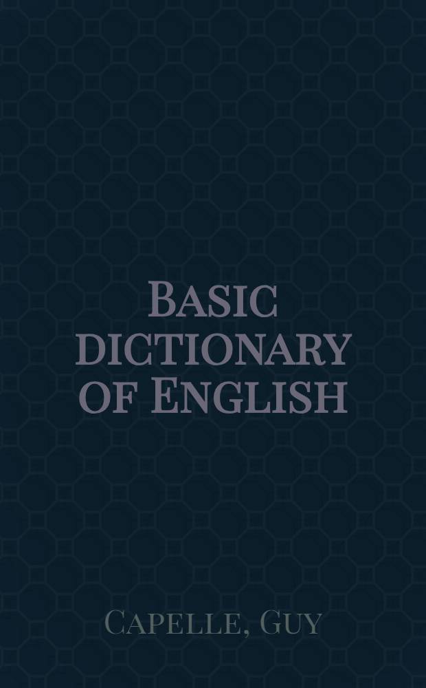 Basic dictionary of English