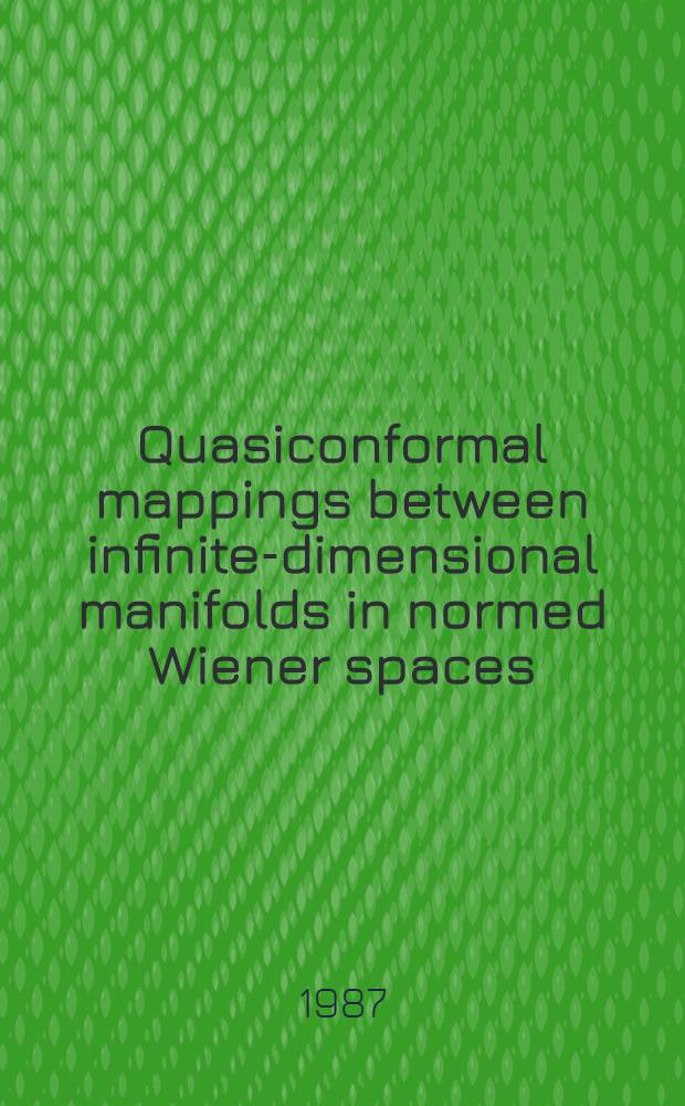 Quasiconformal mappings between infinite-dimensional manifolds in normed Wiener spaces