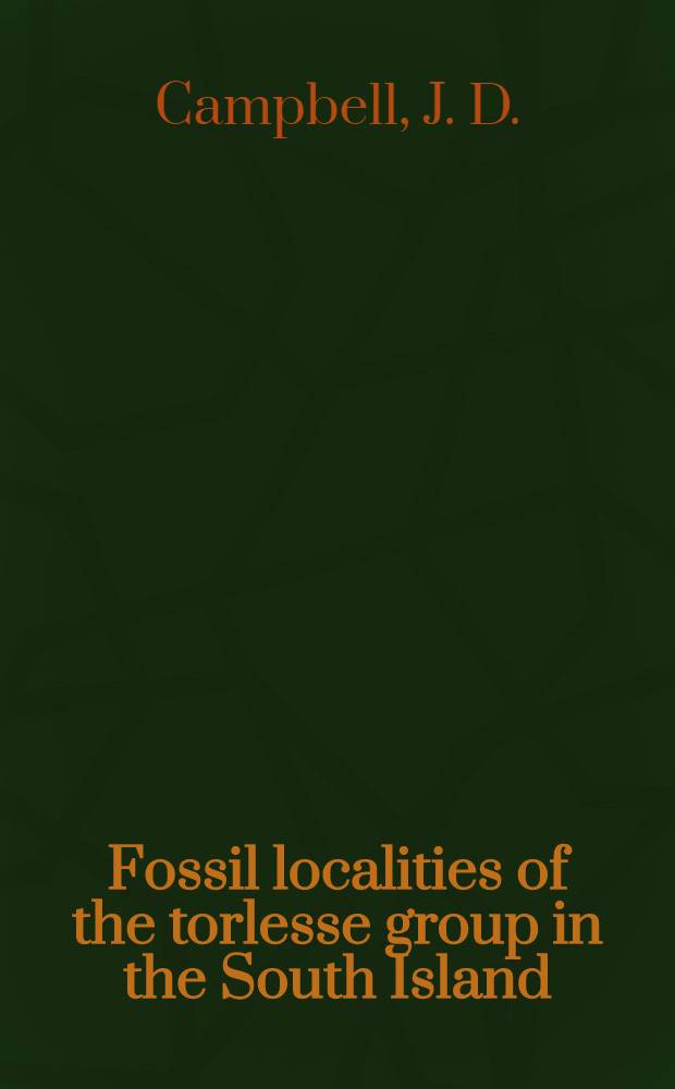 Fossil localities of the torlesse group in the South Island