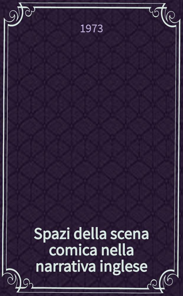 Spazi della scena comica nella narrativa inglese