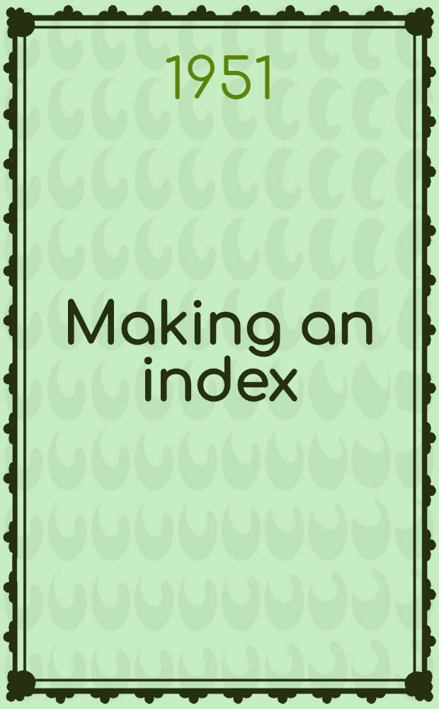 Making an index