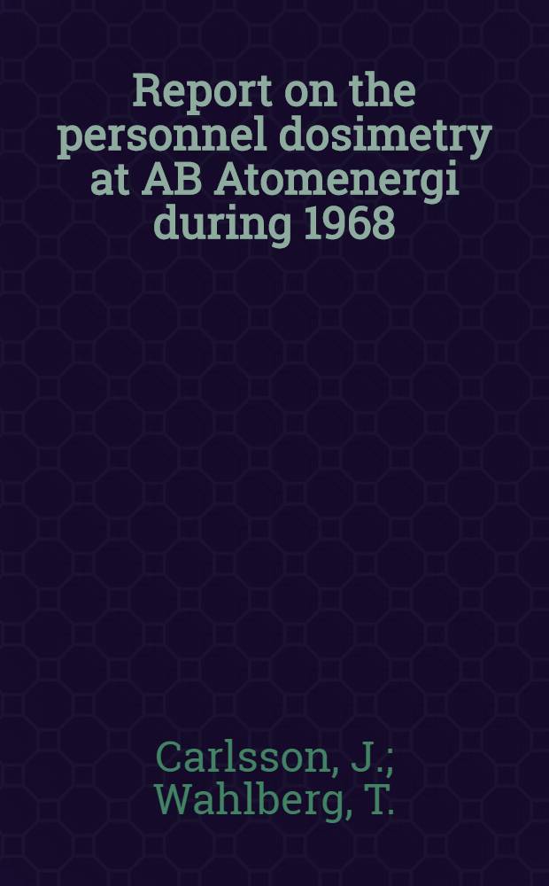 Report on the personnel dosimetry at AB Atomenergi during 1968