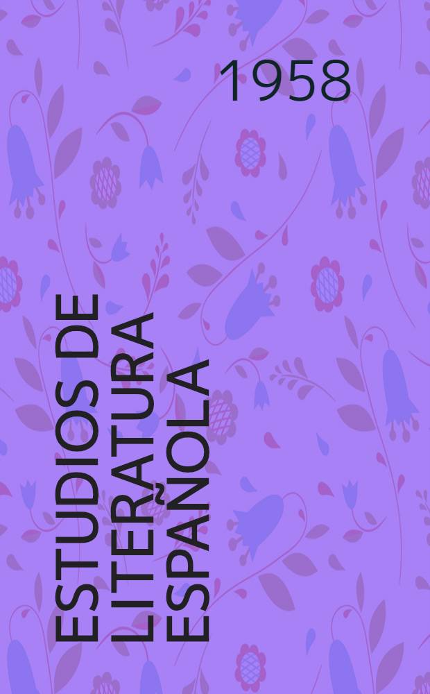 Estudios de literatura española