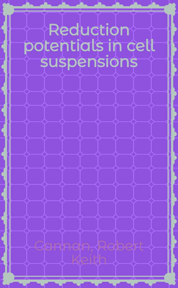 Reduction potentials in cell suspensions