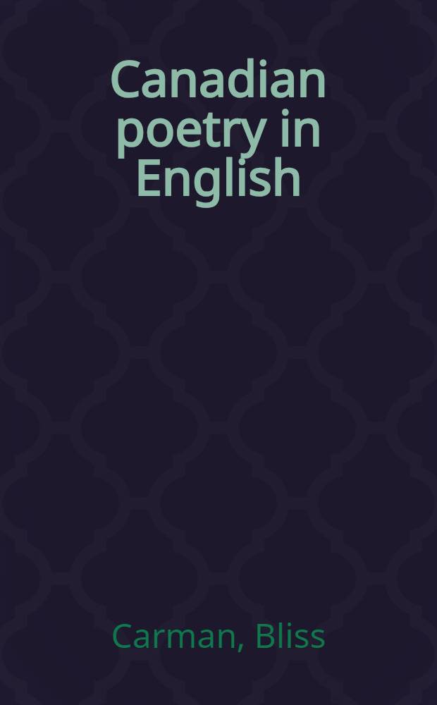 Canadian poetry in English