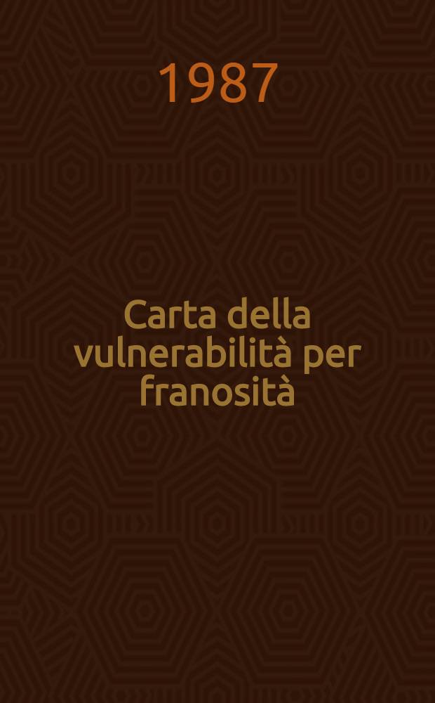 Carta della vulnerabilità per franosità