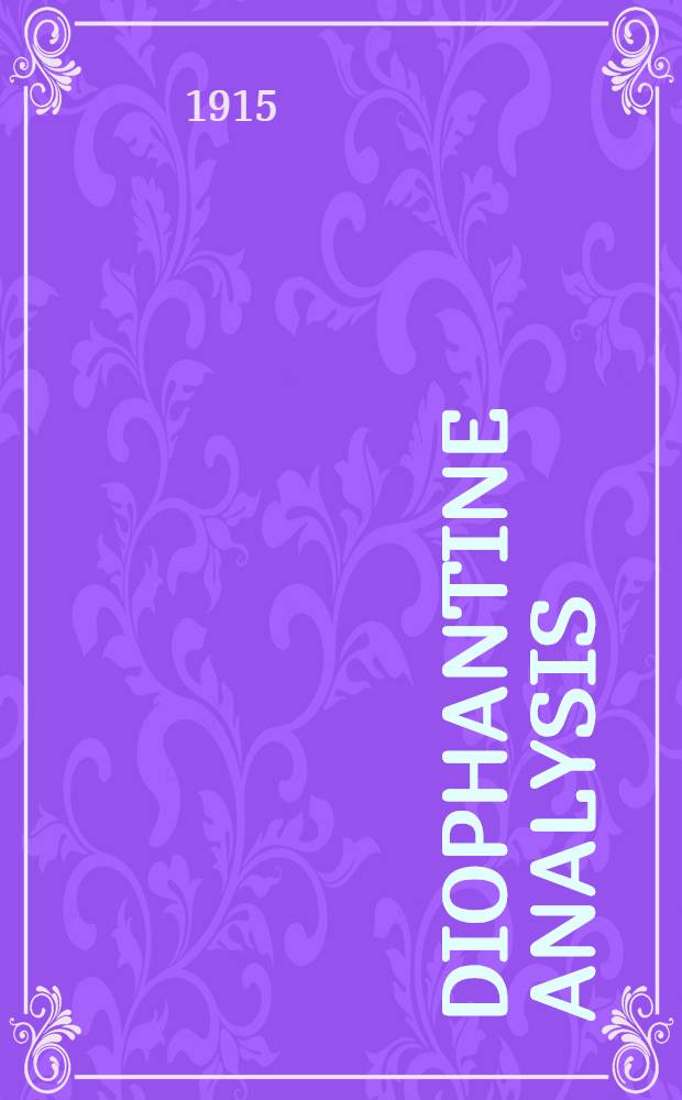 Diophantine analysis