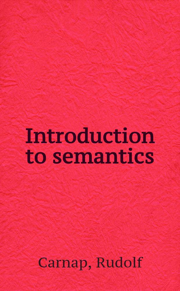Introduction to semantics