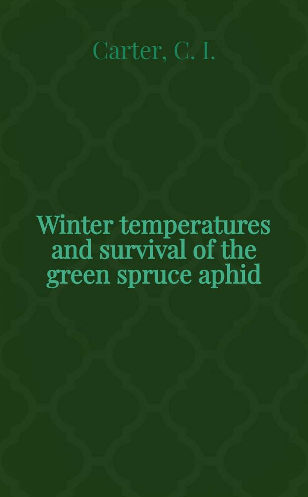 Winter temperatures and survival of the green spruce aphid