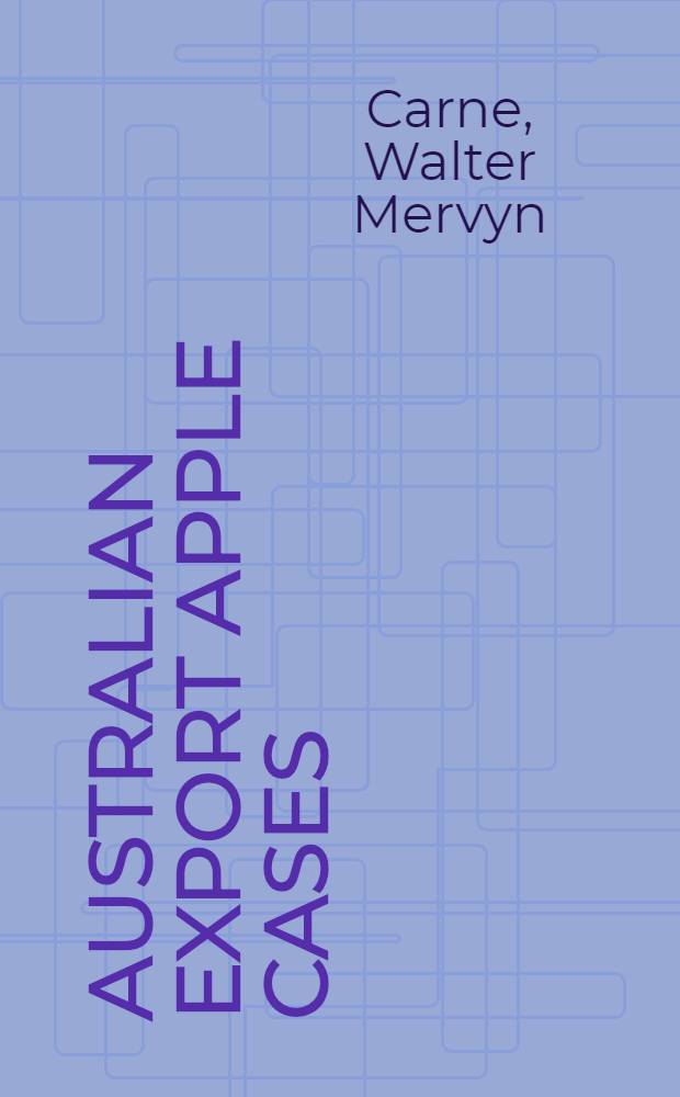 ... Australian export apple cases