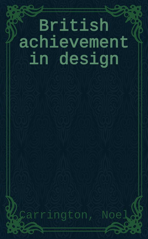 British achievement in design