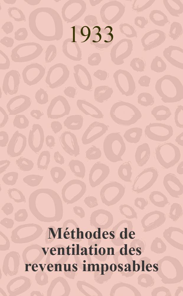 Méthodes de ventilation des revenus imposables