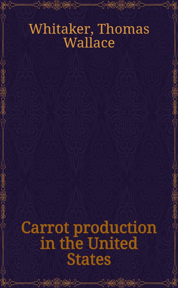 Carrot production in the United States