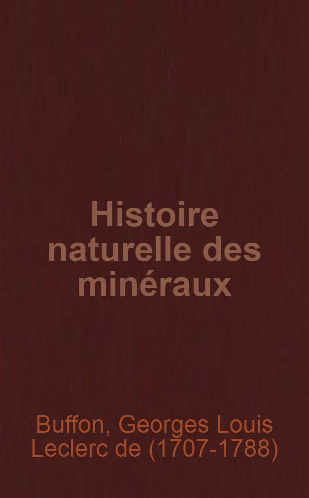 Histoire naturelle des minéraux