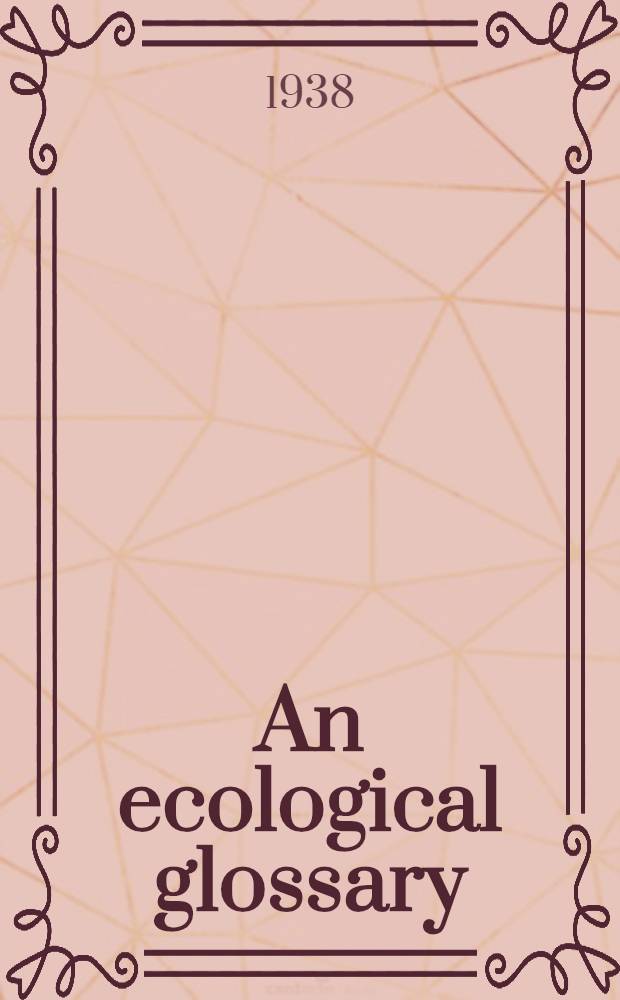 An ecological glossary
