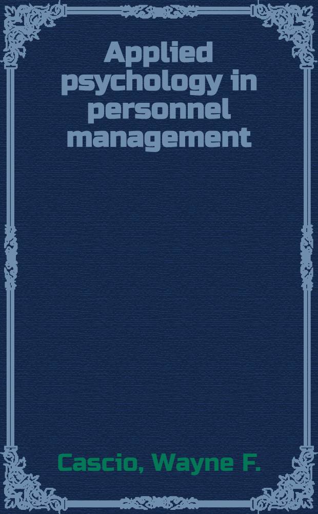 Applied psychology in personnel management
