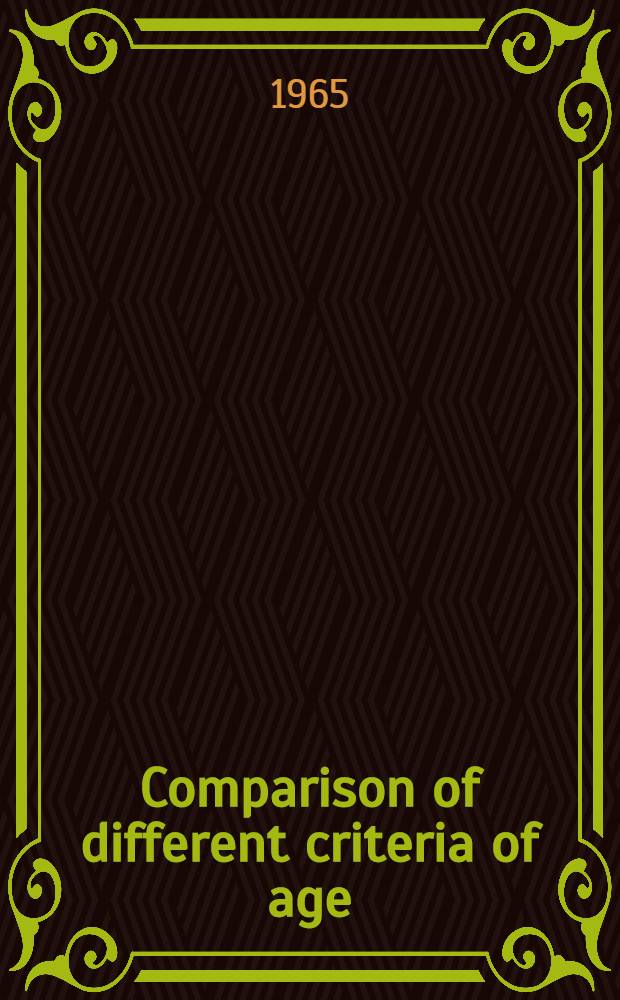 [Comparison of different criteria of age]