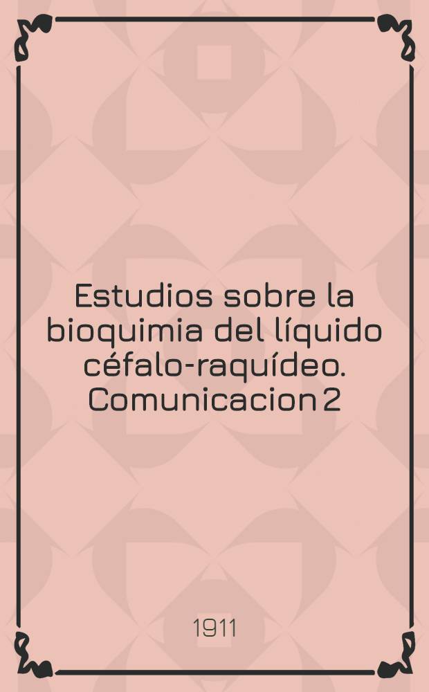 Estudios sobre la bioquimia del líquido céfalo-raquídeo. Comunicacion 2 : La colina en la patología nerviosa