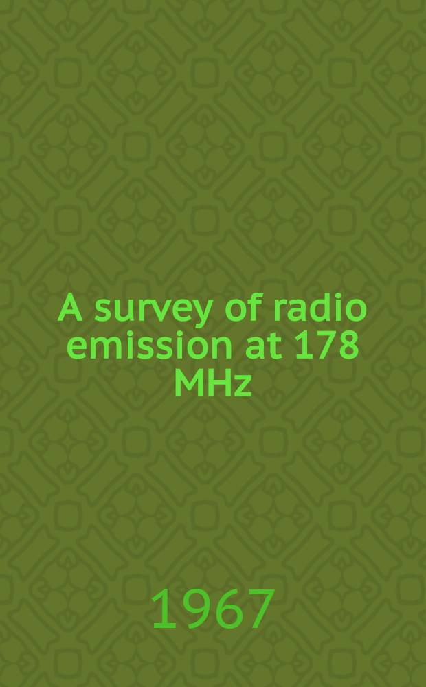 A survey of radio emission at 178 MHz