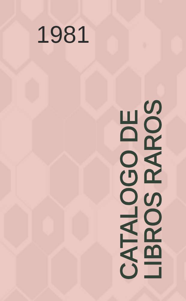 Catalogo de libros raros