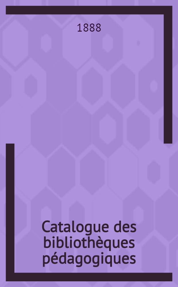 Catalogue des bibliothèques pédagogiques