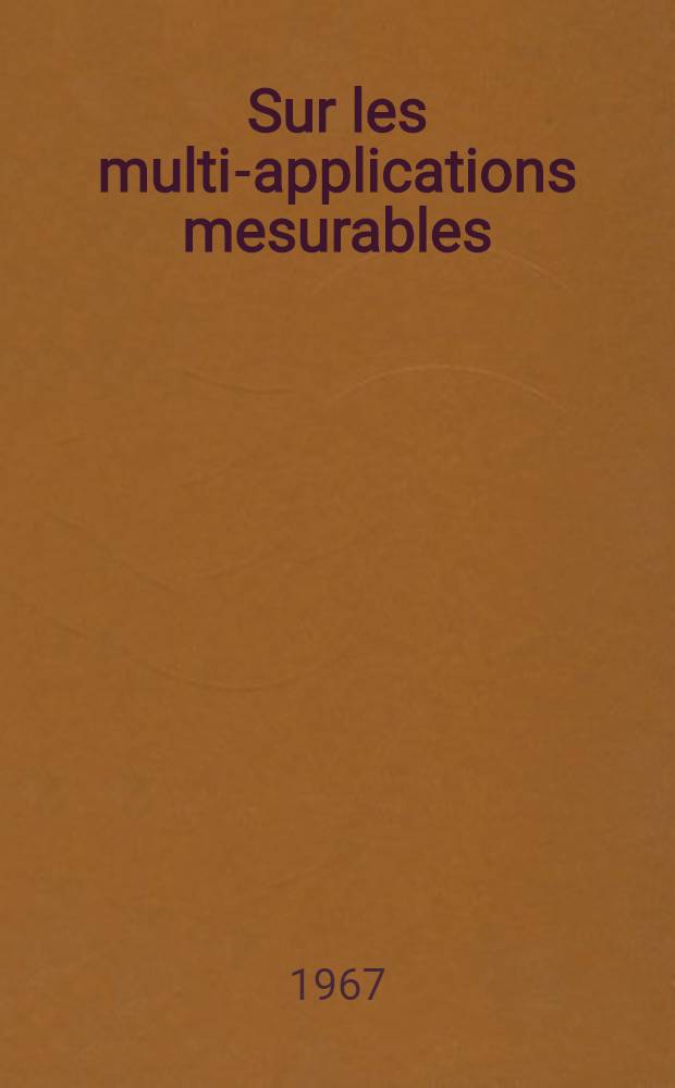 Sur les multi-applications mesurables