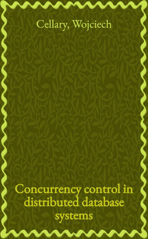 Concurrency control in distributed database systems