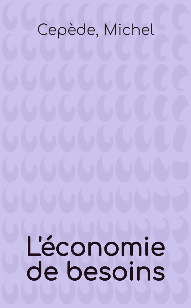 L'économie de besoins