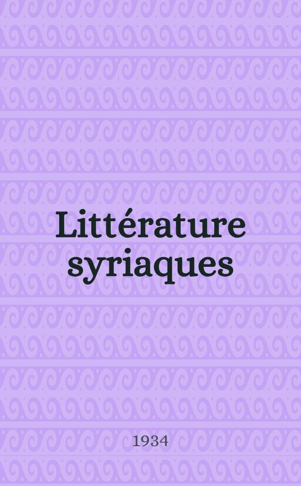 Littérature syriaques