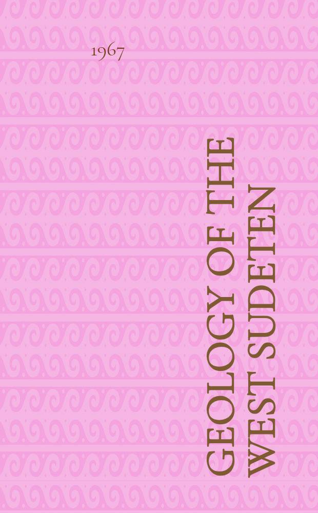 Geology of the West Sudeten : Guide to excursion 8 AC: Czechoslovakia, Poland