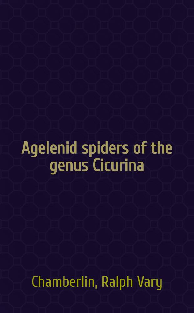Agelenid spiders of the genus Cicurina