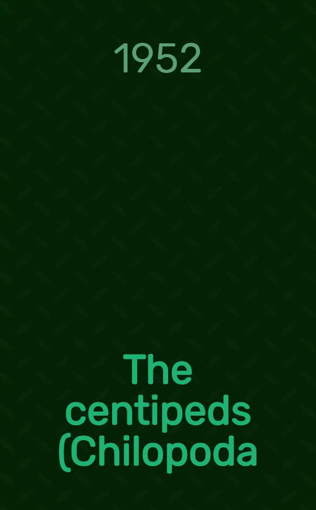 The centipeds (Chilopoda) of South Bimini, Bahama Islands, British West Indies