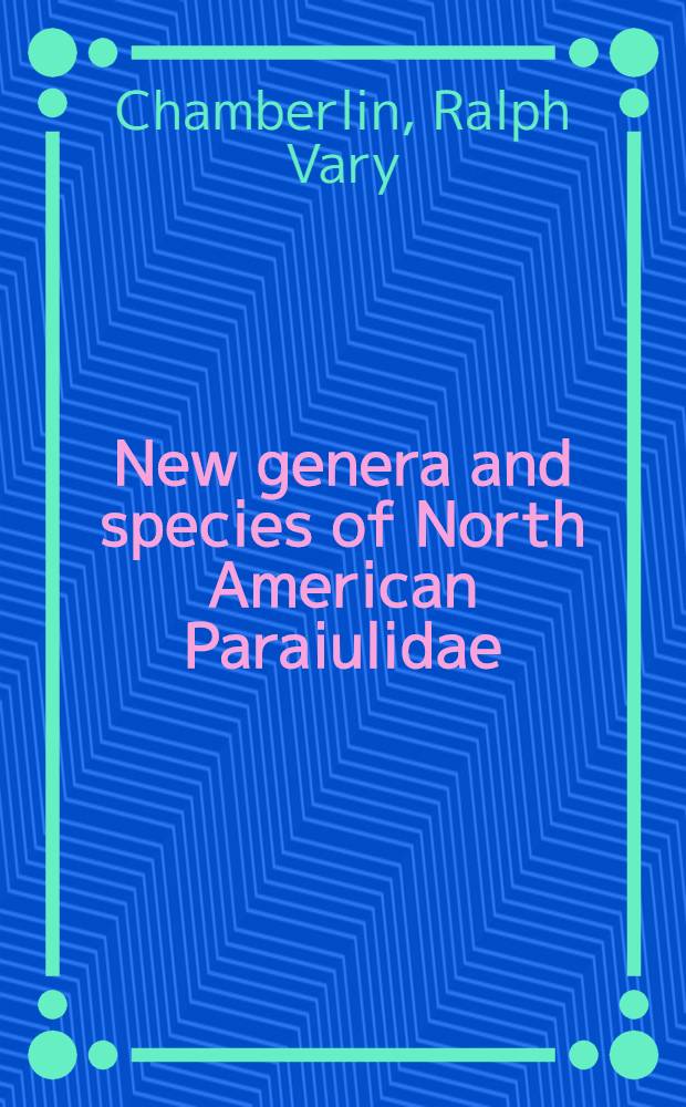 New genera and species of North American Paraiulidae