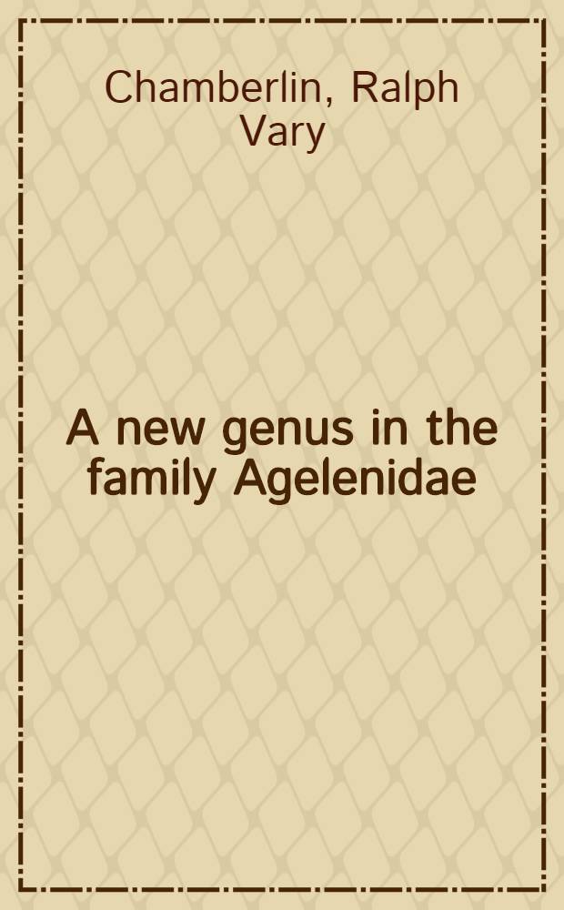 A new genus in the family Agelenidae