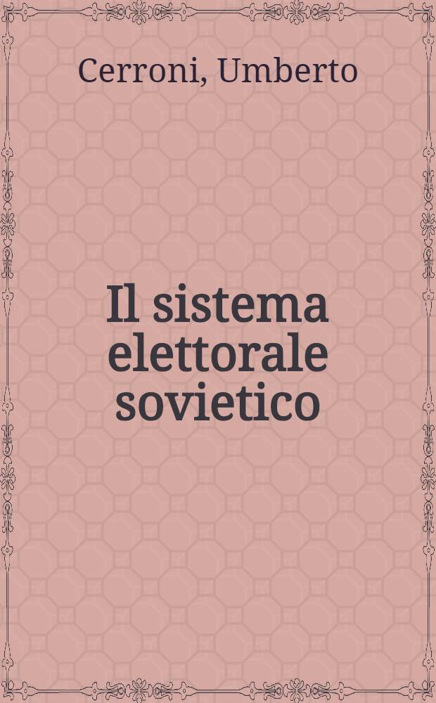 Il sistema elettorale sovietico