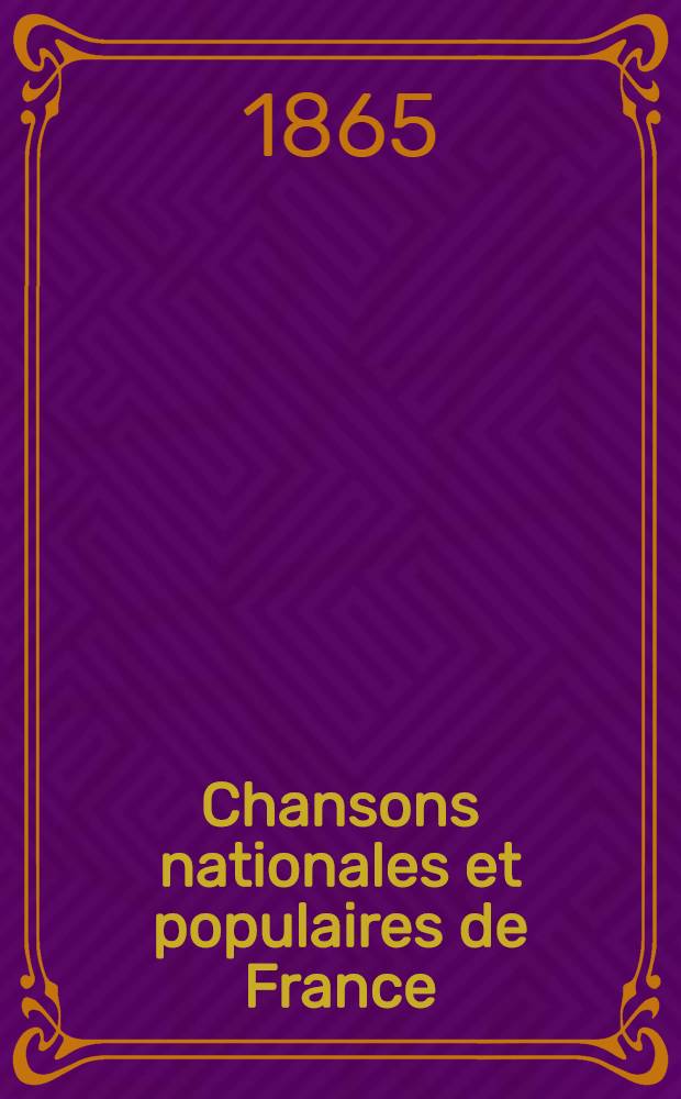 Chansons nationales et populaires de France