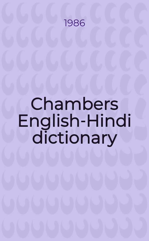 Chambers English-Hindi dictionary