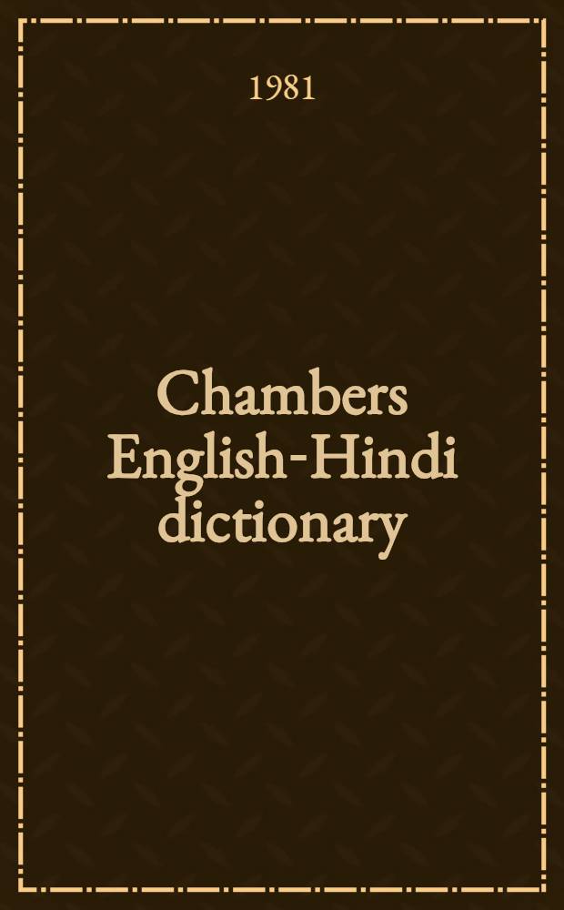 Chambers English-Hindi dictionary