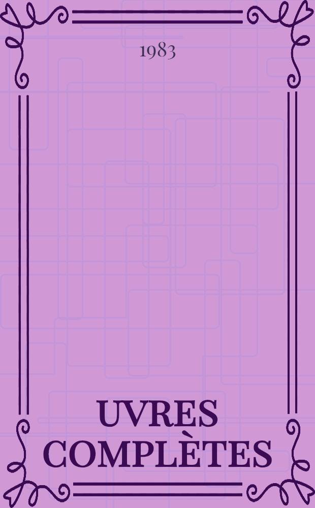 Œuvres complètes