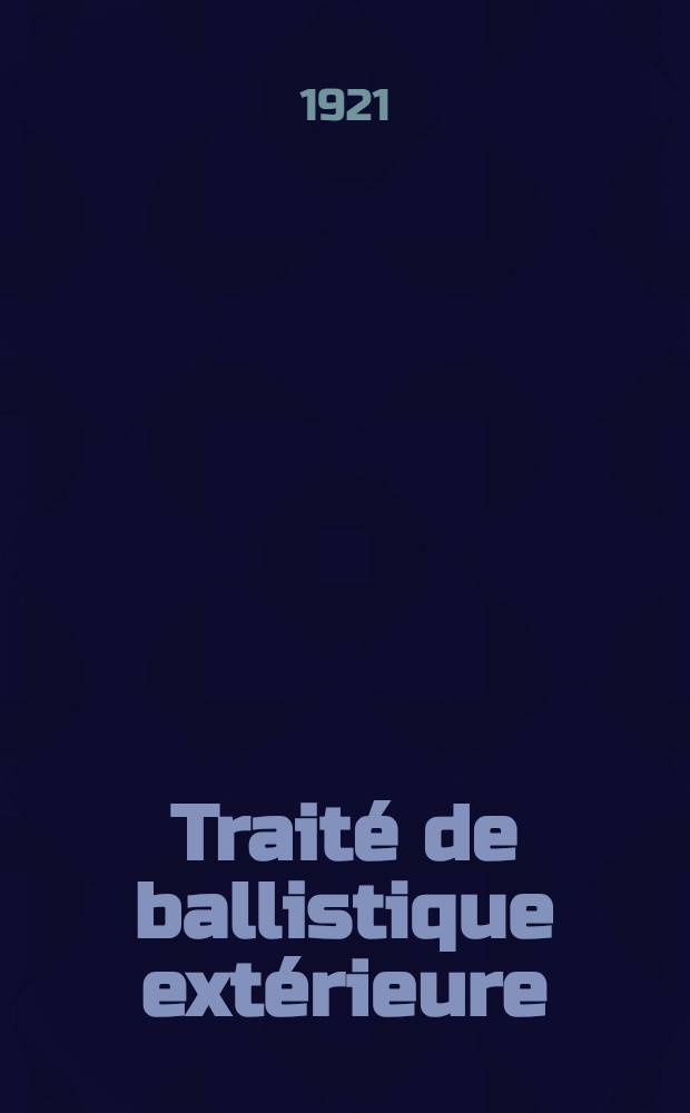 Traité de ballistique extérieure